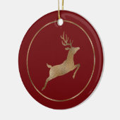赤フェイクの金色のホイルのトナカイ(ホイル実在ではない) セラミックオーナメント (左)