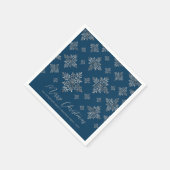 赤フェイクの黄金の箔の雪片(箔実在でない) スタンダードカクテルナプキン (角)