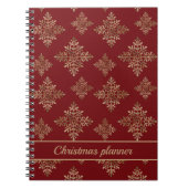 赤フェイクの黄金の箔の雪片(箔実在でない) ノートブック (正面)