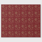 赤フェイクの黄金の箔の雪片(箔実在でない) ラッピングペーパー (フラット)