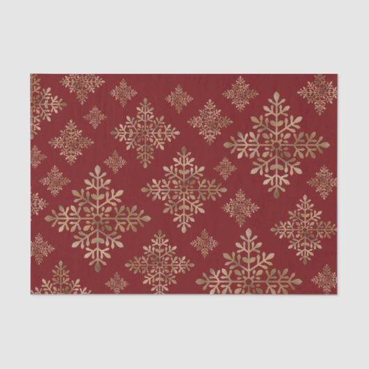 赤フェイクの黄金の箔の雪片(箔実在でない) 薄葉紙 (正面)