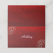 赤フェイクグリッタークリスマスシート プレイスカード (外部開封)