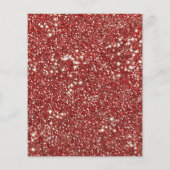 赤フェイクグリッターテクスチャの外観とカスタム文字 チラシ (裏面)
