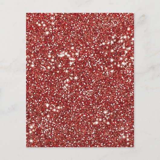 赤フェイクグリッターテクスチャの外観とカスタム文字 チラシ (裏面)