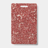 赤フェイクグリッターテクスチャの外観とカスタム文字 バッジ (裏面)