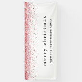 赤フェイクグリッター名縁どメリークリスマス 横断幕 (縦)