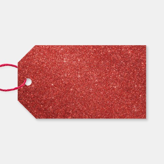赤フェイクグリッター2024タイポグラフィハッピーニューイヤー ギフトタグ (裏面横)