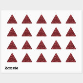 赤フェイクグリッター 三角形シール (シート)