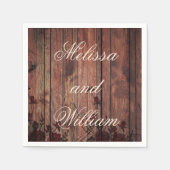 赤フェイクレー結婚ス スタンダードカクテルナプキン (正面)