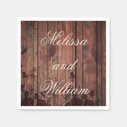 赤フェイクレー結婚ス スタンダードカクテルナプキン (正面)