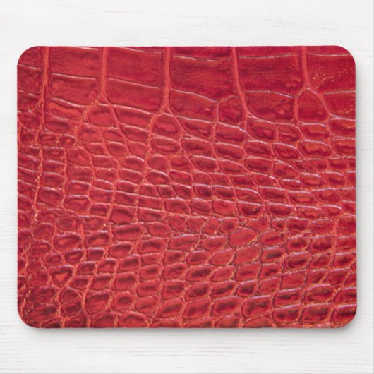 赤フェイクワニ革 マウスパッド (正面)
