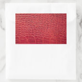 赤フェイクワニ革 長方形シール (バッグ)