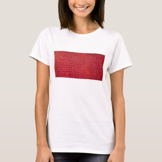 赤フェイクワニ革 Tシャツ (正面)