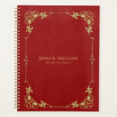 赤フェイク皮質感 プランナー手帳 (正面)