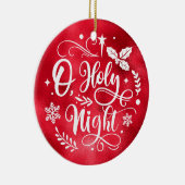 赤フェイク箔O聖夜レタリング写真 セラミックオーナメント (右)