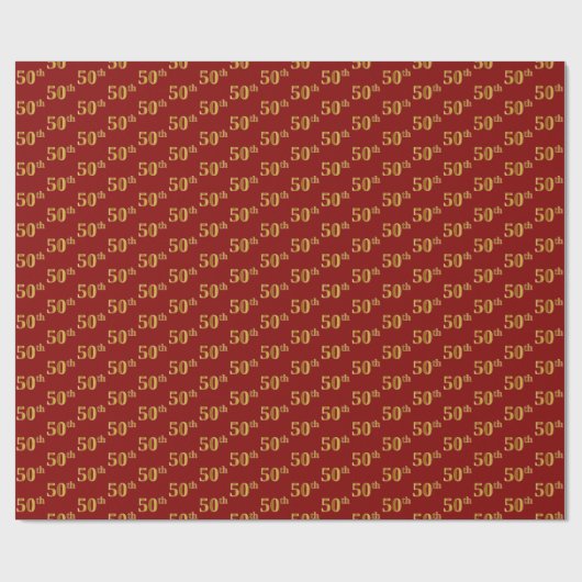 赤フェイク金ゴールド50位イベント ラッピングペーパー (フラット)