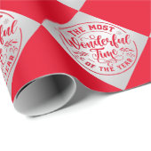 赤フェイク銀のことわざエレガント ラッピングペーパー (ロールコーナー)