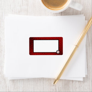 赤フェイク革の唇 ラベル