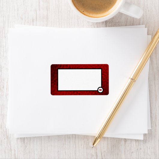 赤フェイク革の唇 ラベル (インサイチュ)