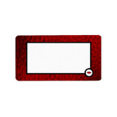 赤フェイク革の唇 ラベル (正面)