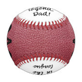 赤フェイク革モノグラムの父の日 野球ボール (裏面)