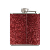 赤フェイク革モノグラムステンレス鋼フラスコ フラスク (裏面)