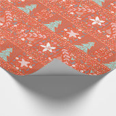 赤フェスティバルかわいらしクリスマスギフト包装紙 ラッピングペーパー (角)