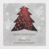 赤フェスティバルクリスマスツリーベーキングラベル ラベル (デザイン2)