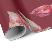 赤フェスティバル水彩ポインセチア ラッピングペーパー (ロールコーナー)