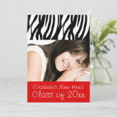 赤フェミニン卒業又はパーティー招待状 招待状 (スタンド正面)