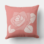 赤フェミニン淡い色の薔薇シルエット クッション (裏面)