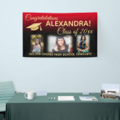 赤フェードフィルタ効果フォト卒業バナー 横断幕 (トレードショー)