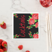 赤フォーマルアート花 スタンダードカクテルナプキン (インサイチュ)