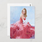赤フォーマルドレス ポストカード (正面/裏面)