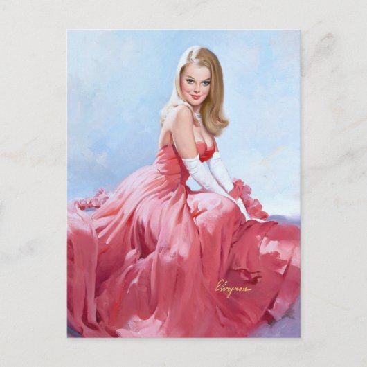 赤フォーマルドレス ポストカード (正面)