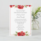 赤フォーマルフローラ2会場結婚式招待状 招待状 (スタンド正面)