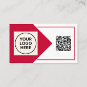 赤フォーマルQRコードプロフェッショナル企業の モダン 名刺 (裏面)