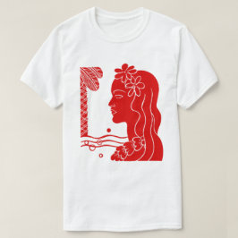 赤フラガールヘッドTシャツ Tシャツ