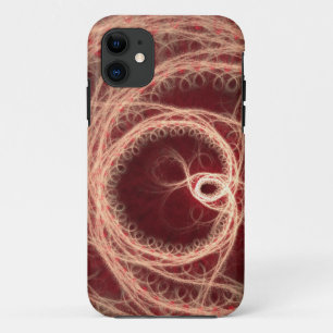 赤フラクタルハート iPhone 11 ケース