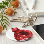 赤フランスのでブルドッグローポリアート キーホルダー (側面)