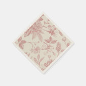 赤フランスのフローラトイルフローラ スタンダードカクテルナプキン (角)