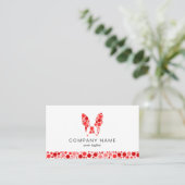 赤フランスの丸のブルドッグ 名刺 (スタンド正面)