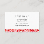 赤フランスの丸のブルドッグ 名刺 (裏面)