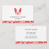 赤フランスの丸のブルドッグ 名刺 (正面/裏面)