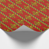 赤フランスの金ゴールド（紋章の）フラ・ダ・リ ラッピングペーパー (角)