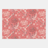 赤フランスの麻 ラッピングペーパーシート (正面)