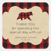 赤フランネルのプライドは感謝していお気に入り スクエアシール (正面)