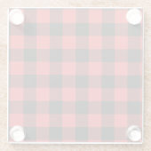 赤フランネルバッファローチェックパターン ガラスコースター (裏面)