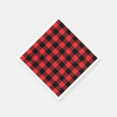 赤フランネルバッファローチェックパターン スタンダードカクテルナプキン (角)