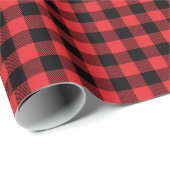 赤フランネルバッファローチェックパターン ラッピングペーパー (ロールコーナー)